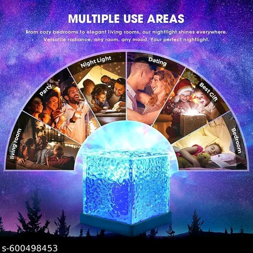 Lights Ocean Wave, Romantic Warm Ocean Wave Water Night Light Projector 3D Water Wave Effect, Romantic LED Light Projector Projection Lamps Crystal Table Lamp for Bedroom Decor - π
π΄π»πΌπΈπππ°
