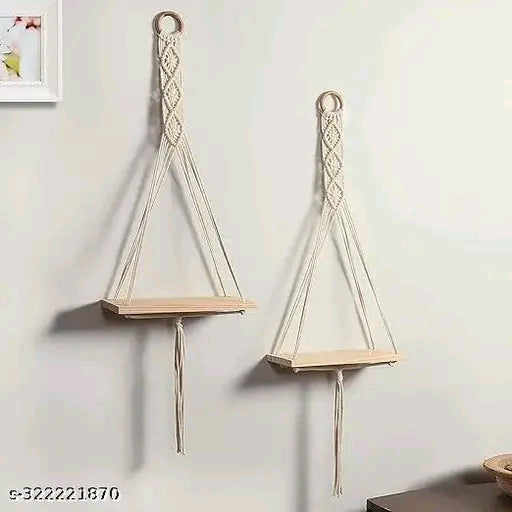 Macrame Wall Hanging Decor Shelves | Wall Shelf Shelves Natural Pine |Bookcase Display Storage Rack Multi Functional for Entryway Living Room,Bedroom Home,Office,Kitchen,Beige(38D x 9W x 35H ) - ๐
๐ด๐ป๐ผ๐ธ๐๐๐ฐ