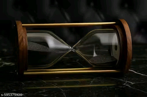 Natural Wood Black Sand 5-Minute Sand Timer for Home Decor | Stylish Hourglass for Timed Tasks & Aesthetic Charm