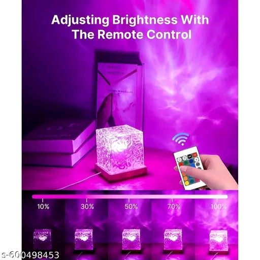 Lights Ocean Wave, Romantic Warm Ocean Wave Water Night Light Projector 3D Water Wave Effect, Romantic LED Light Projector Projection Lamps Crystal Table Lamp for Bedroom Decor - π
π΄π»πΌπΈπππ°