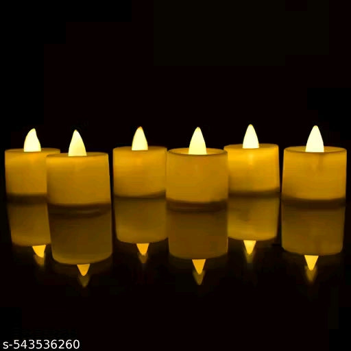 Gupta Marketing Flameless LED Tealight Candles 12 Pcs - White Smokeless Plastic Decorative Candle, Battery-Operated Safe Long-Lasting for Home, Weddings, Parties, Festivals & Creating Warm Romantic Ambience