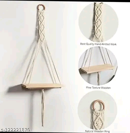 Macrame Wall Hanging Decor Shelves | Wall Shelf Shelves Natural Pine |Bookcase Display Storage Rack Multi Functional for Entryway Living Room,Bedroom Home,Office,Kitchen,Beige(38D x 9W x 35H ) - ๐
๐ด๐ป๐ผ๐ธ๐๐๐ฐ