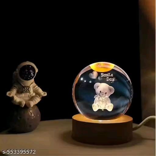 Everglow Teddy Night Light, 3D Kids Lamp, Crystals Baby Decor, USB Children’s Light, Nursery Gift Idea