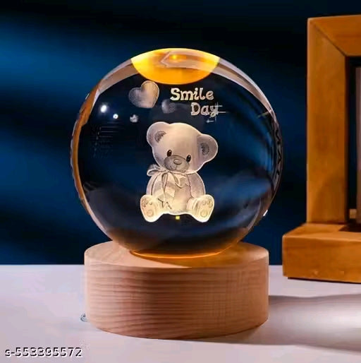 Everglow Teddy Night Light, 3D Kids Lamp, Crystals Baby Decor, USB Children’s Light, Nursery Gift Idea
