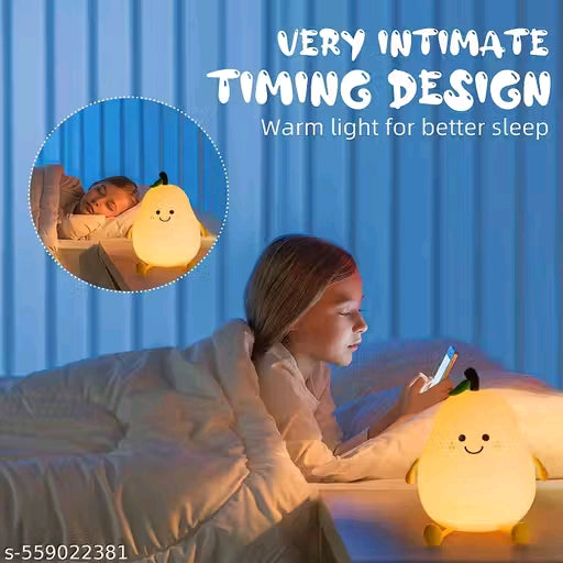 Aubade Pear Rechargeable Silicone Night Lamp - Soft Glow Pear Lamp, Kids Night Light, Nursery Decor, Birthday Gift, Silicone LED Light