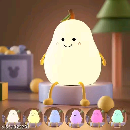 Aubade Pear Rechargeable Silicone Night Lamp - Soft Glow Pear Lamp, Kids Night Light, Nursery Decor, Birthday Gift, Silicone LED Light