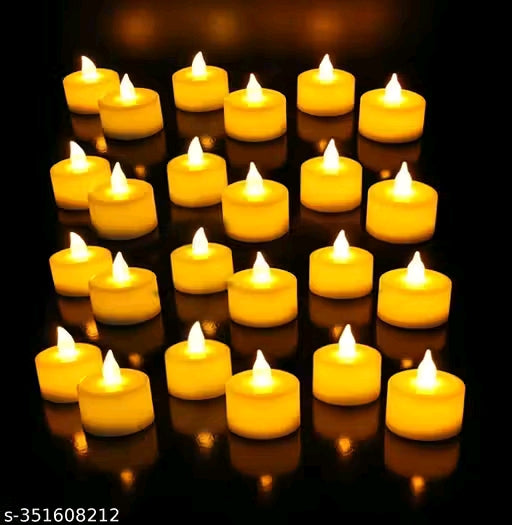 Set of 24 Tea Light LED Candle Home Decorative Lights Smokeless Candle for Festival Decoration