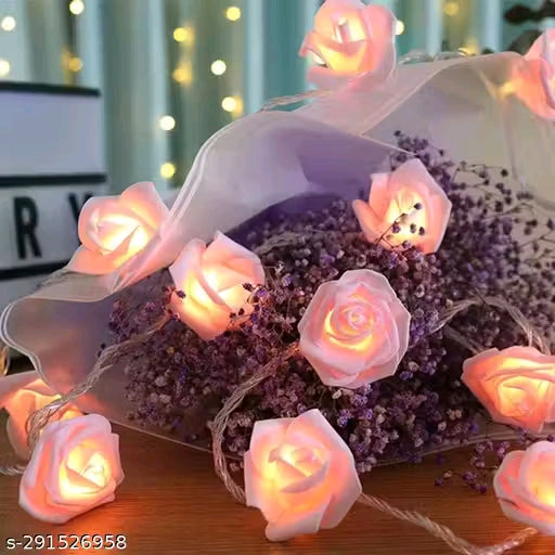ItsApna Pack of 1 Big Rose light 14 LED Rose Decorative Fairy String Lights for Decoration (Pink - Steady Lights, 4 Meter Long, 2 Pin Plug)