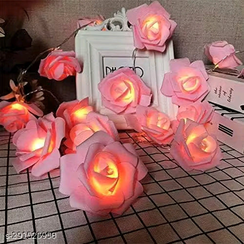 ItsApna Pack of 1 Big Rose light 14 LED Rose Decorative Fairy String Lights for Decoration (Pink - Steady Lights, 4 Meter Long, 2 Pin Plug)