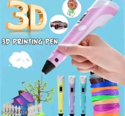 3d printing pen for kids with lcd display usb charging including 3 filaments 3 meter each 3d drawing pen perfect for diy and crafting for boys & girls - (multicolor - 𝚅𝙴𝙻𝙼𝙸𝚁𝚁𝙰