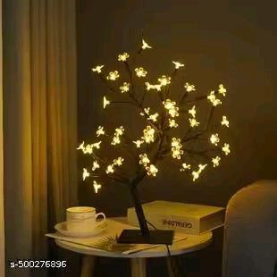 Silicone Flower LED Cherry Twig Tree Lights Light Up Blossom Christmas Tree Table Lamp Decoration
