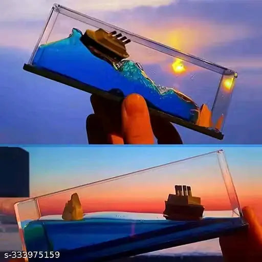 AUTO SIGMA Liquid Wave Ship Decoration, That No Longer Sinks, for Car Dashboard Decorative Showpiece/Idol, Paperweight, Home Décor Decoration & Gifting Purpose.