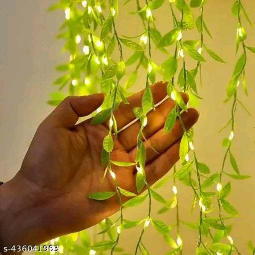 WTC 200 LED Leaf Curtain String Light | Artificial Vine Fairy Lights with Remote, 8 Modes & USB Plug for Diwali, Home, Bedroom & Garden Decoration (10x3 Ft, Warm White) - 𝚅𝙴𝙻𝙼𝙸𝚁𝚁𝙰