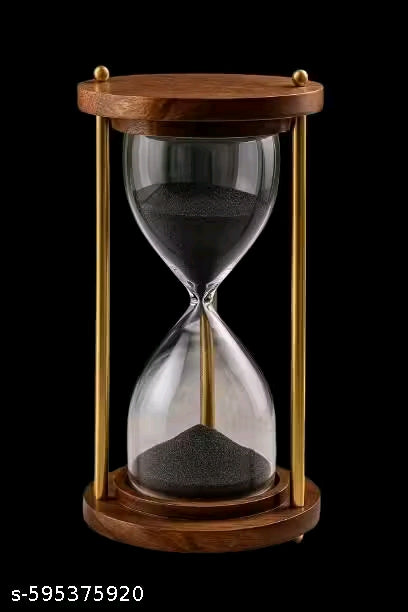 Natural Wood Black Sand 5-Minute Sand Timer for Home Decor | Stylish Hourglass for Timed Tasks & Aesthetic Charm