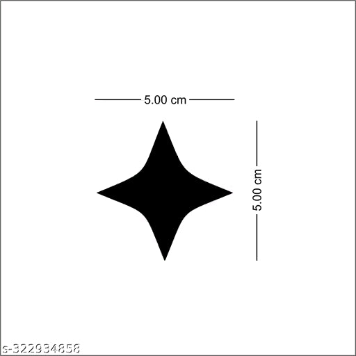 100 Four Point Star Golden (Each Star and Butterfliy Size 5 cm) Mirror Stickers for Wall, 3D Mirror Wall Stickers, Acrylic Wall Stickers, Wall Stickers for Hall Room, Home & Offices.