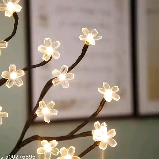 Silicone Flower LED Cherry Twig Tree Lights Light Up Blossom Christmas Tree Table Lamp Decoration