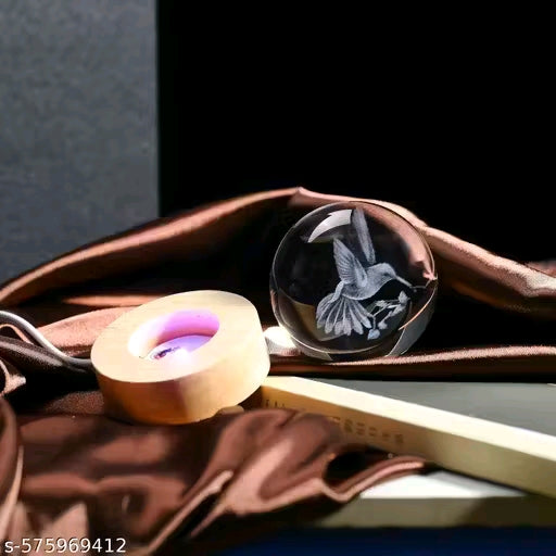 3D Humming Bird Crystal Ball Night Lamp