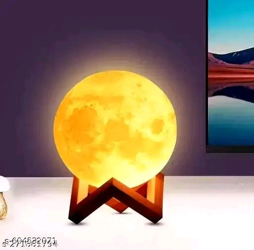 TrendyHouse Pack of 1 3D Moon Lamp 7 Color Changeable Sensor Moon Night Light Lamp, Touch Control, Moonlight Lamp with Stand & USB (15 cm) Moon Lights, Table Lamps - 𝚅𝙴𝙻𝙼𝙸𝚁𝚁𝙰