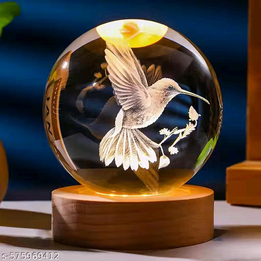 3D Humming Bird Crystal Ball Night Lamp