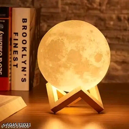 TrendyHouse Pack of 1 3D Moon Lamp 7 Color Changeable Sensor Moon Night Light Lamp, Touch Control, Moonlight Lamp with Stand & USB (15 cm) Moon Lights, Table Lamps - 𝚅𝙴𝙻𝙼𝙸𝚁𝚁𝙰