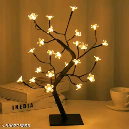 Silicone Flower LED Cherry Twig Tree Lights Light Up Blossom Christmas Tree Table Lamp Decoration