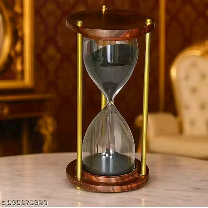 Natural Wood Black Sand 5-Minute Sand Timer for Home Decor | Stylish Hourglass for Timed Tasks & Aesthetic Charm