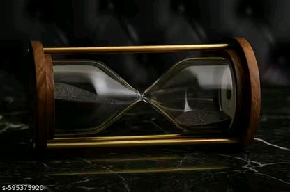 Natural Wood Black Sand 5-Minute Sand Timer for Home Decor | Stylish Hourglass for Timed Tasks & Aesthetic Charm