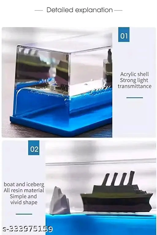 AUTO SIGMA Liquid Wave Ship Decoration, That No Longer Sinks, for Car Dashboard Decorative Showpiece/Idol, Paperweight, Home Décor Decoration & Gifting Purpose.