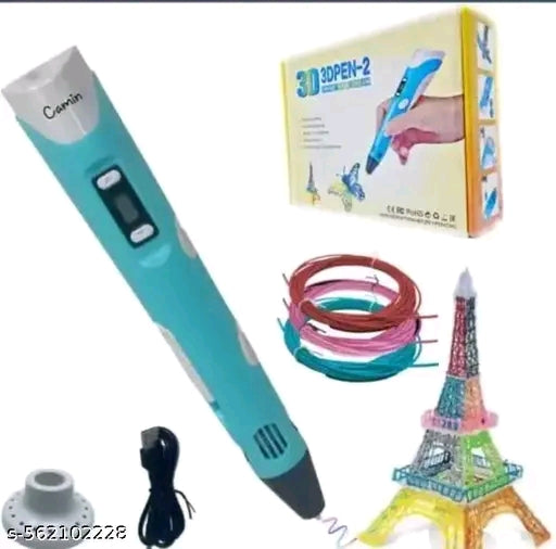 3d printing pen for kids with lcd display usb charging including 3 filaments 3 meter each 3d drawing pen perfect for diy and crafting for boys & girls - (multicolor - 𝚅𝙴𝙻𝙼𝙸𝚁𝚁𝙰