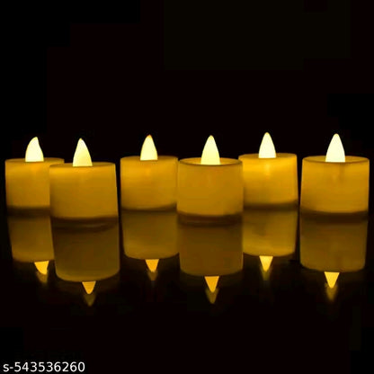 Gupta Marketing Flameless LED Tealight Candles 12 Pcs - White Smokeless Plastic Decorative Candle, Battery-Operated Safe Long-Lasting for Home, Weddings, Parties, Festivals & Creating Warm Romantic Ambience