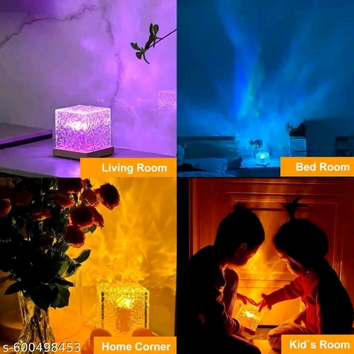 Lights Ocean Wave, Romantic Warm Ocean Wave Water Night Light Projector 3D Water Wave Effect, Romantic LED Light Projector Projection Lamps Crystal Table Lamp for Bedroom Decor - 𝚅𝙴𝙻𝙼𝙸𝚁𝚁𝙰