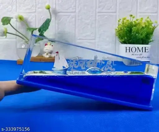 AUTO SIGMA Liquid Wave Ship Decoration, That No Longer Sinks, for Car Dashboard Decorative Showpiece/Idol, Paperweight, Home Décor Decoration & Gifting Purpose.