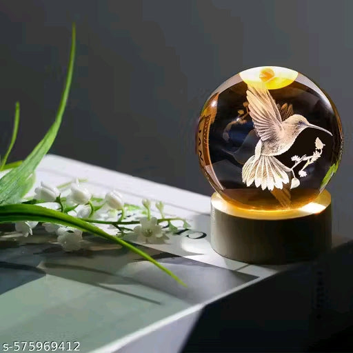 3D Humming Bird Crystal Ball Night Lamp