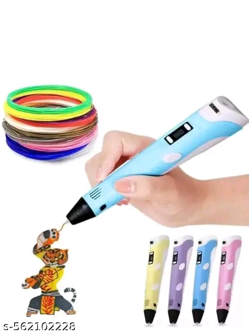 3d printing pen for kids with lcd display usb charging including 3 filaments 3 meter each 3d drawing pen perfect for diy and crafting for boys & girls - (multicolor - 𝚅𝙴𝙻𝙼𝙸𝚁𝚁𝙰