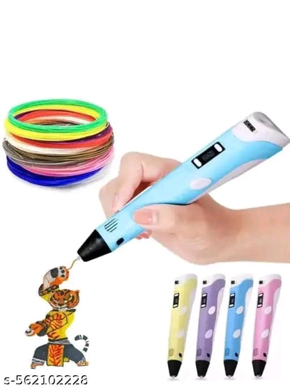 3d printing pen for kids with lcd display usb charging including 3 filaments 3 meter each 3d drawing pen perfect for diy and crafting for boys & girls - (multicolor - 𝚅𝙴𝙻𝙼𝙸𝚁𝚁𝙰