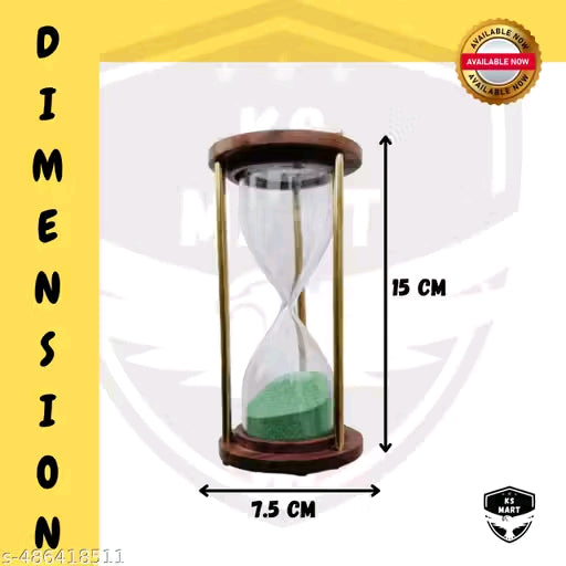 Natural Wood Green Sand 5-Minute Sand Timer – Home Decor Piece