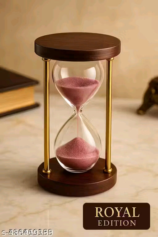 Natural Wood Pink Sand 5-Minute Sand Timer for Home Decor | Stylish Hourglass for Timed Tasks & Aesthetic Charm