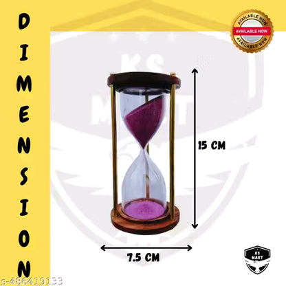Natural Wood Pink Sand 5-Minute Sand Timer for Home Decor | Stylish Hourglass for Timed Tasks & Aesthetic Charm