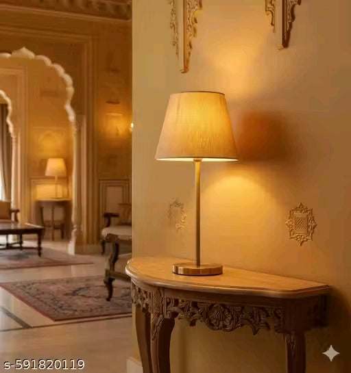 Premium Golden Table Lamp with Fabric Shade