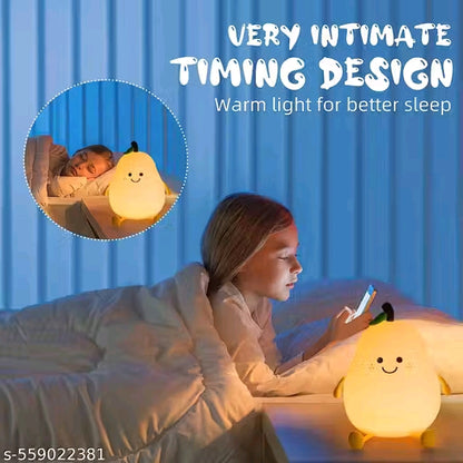 Aubade Pear Rechargeable Silicone Night Lamp - Soft Glow Pear Lamp, Kids Night Light, Nursery Decor, Birthday Gift, Silicone LED Light