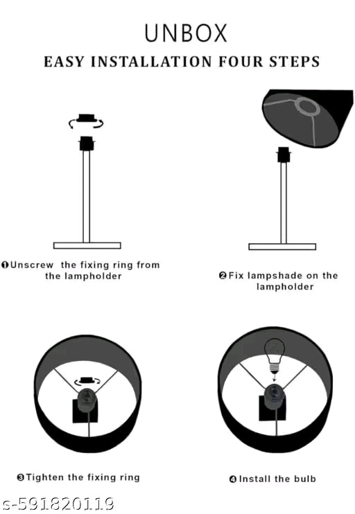 Premium Golden Table Lamp with Fabric Shade