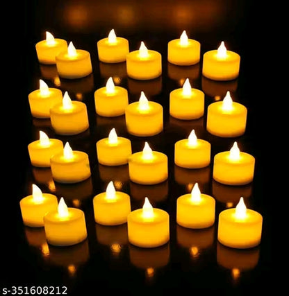 Set of 24 Tea Light LED Candle Home Decorative Lights Smokeless Candle for Festival Decoration