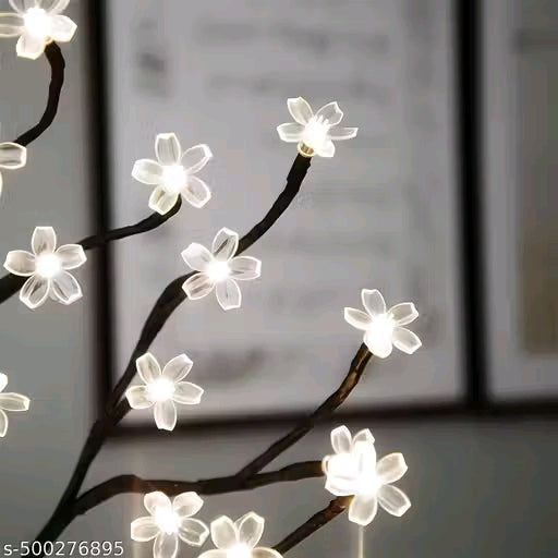 Silicone Flower LED Cherry Twig Tree Lights Light Up Blossom Christmas Tree Table Lamp Decoration